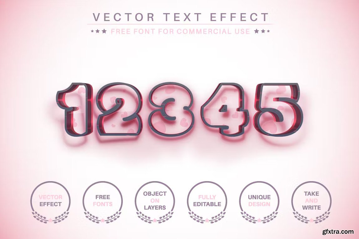 Pink Heart Editable Text Effect Font Style GFxtra