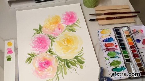 Watercolor Floral Painting For Beginners Big Bold Florals GFxtra