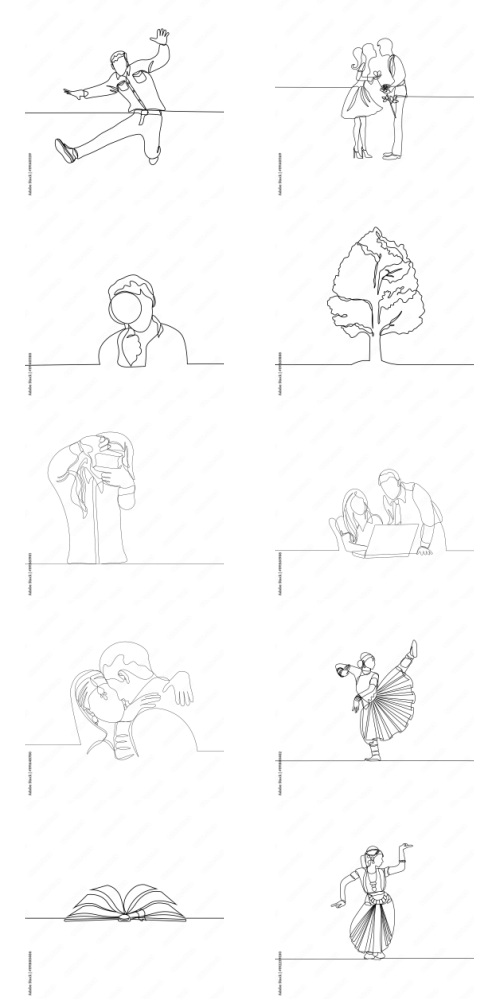Continuous Line Vector Figure 225xAI Continuous Line Vector Figure 225xAI