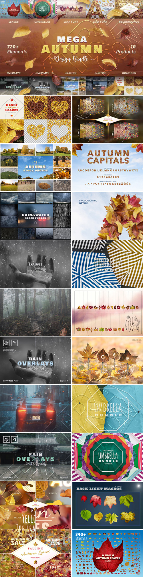 Mega Autumn Design Bundle with 700+ Elements Mega Autumn Design Bundle with 700+ Elements
