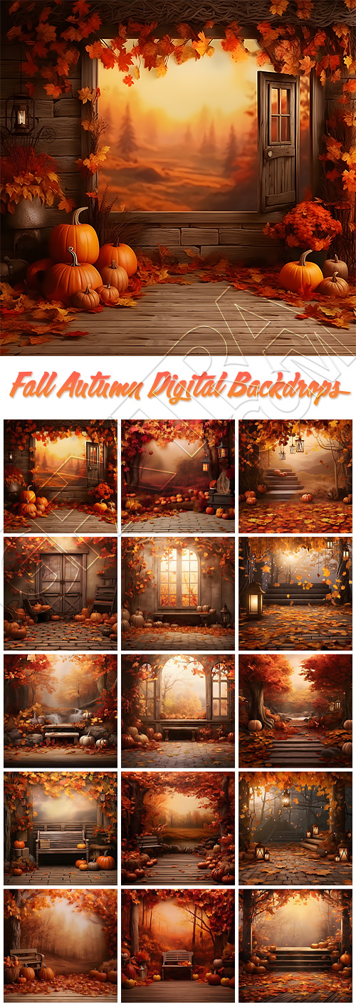 Fall Autumn Digital Backdrops Bundle 77551559 Fall Autumn Digital Backdrops Bundle 77551559