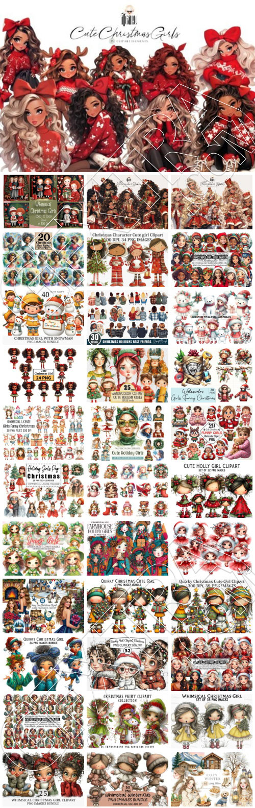 Cute Holiday Girls Bundle PNG 36 Sets Cute Holiday Girls Bundle PNG 36 Sets