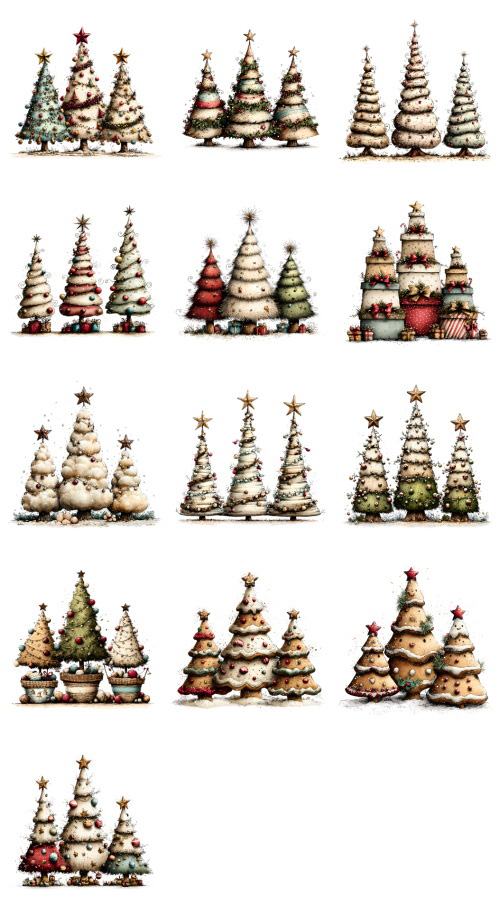 Christmas Tree Pretty Illustrations #6, 175xPNG Christmas Tree Pretty Illustrations #6, 175xPNG
