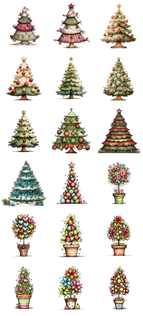Christmas Tree Pretty Illustrations #6, 175xPNG Christmas Tree Pretty Illustrations #6, 175xPNG