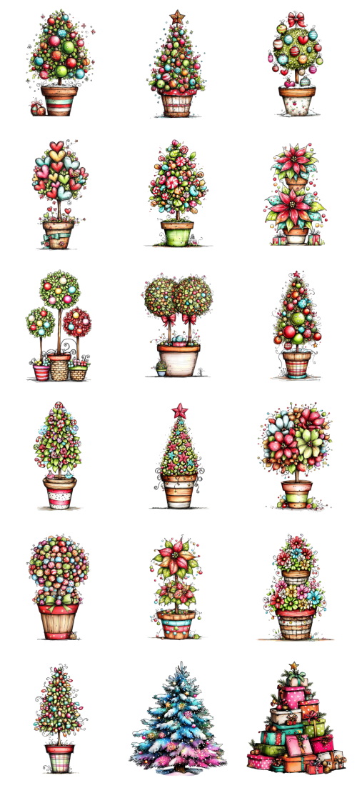 Christmas Tree Pretty Illustrations #6, 175xPNG Christmas Tree Pretty Illustrations #6, 175xPNG