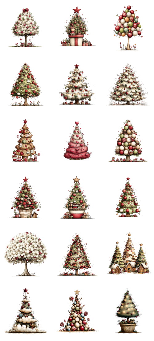 Christmas Tree Pretty Illustrations #6, 175xPNG Christmas Tree Pretty Illustrations #6, 175xPNG