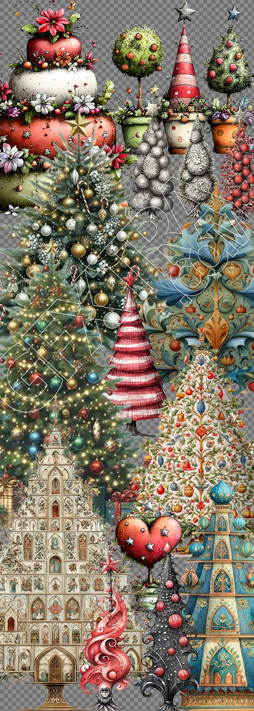 Christmas Tree Pretty Illustrations #9, 68xPNG Christmas Tree Pretty Illustrations #9, 68xPNG