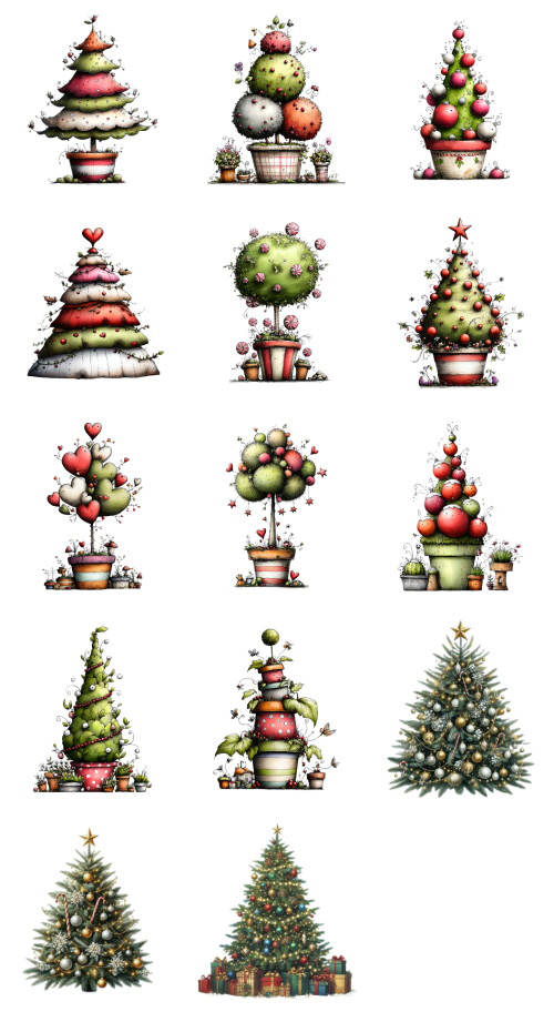 Christmas Tree Pretty Illustrations #9, 68xPNG Christmas Tree Pretty Illustrations #9, 68xPNG