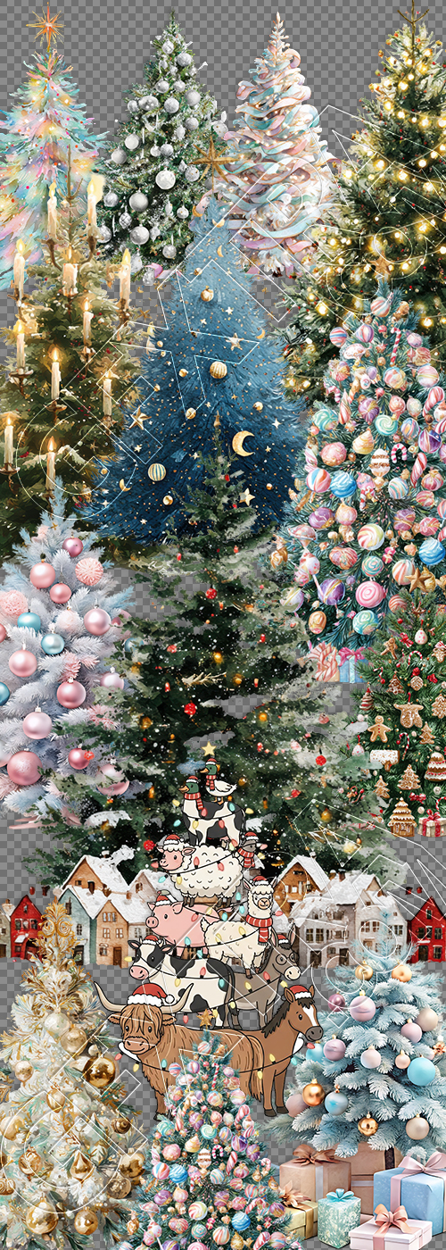 Christmas Tree Pretty Illustrations #14, 62xPNG Christmas Tree Pretty Illustrations #14, 62xPNG