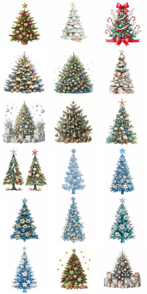 Christmas Tree Pretty Illustrations #16, 72xPNG Christmas Tree Pretty Illustrations #16, 72xPNG