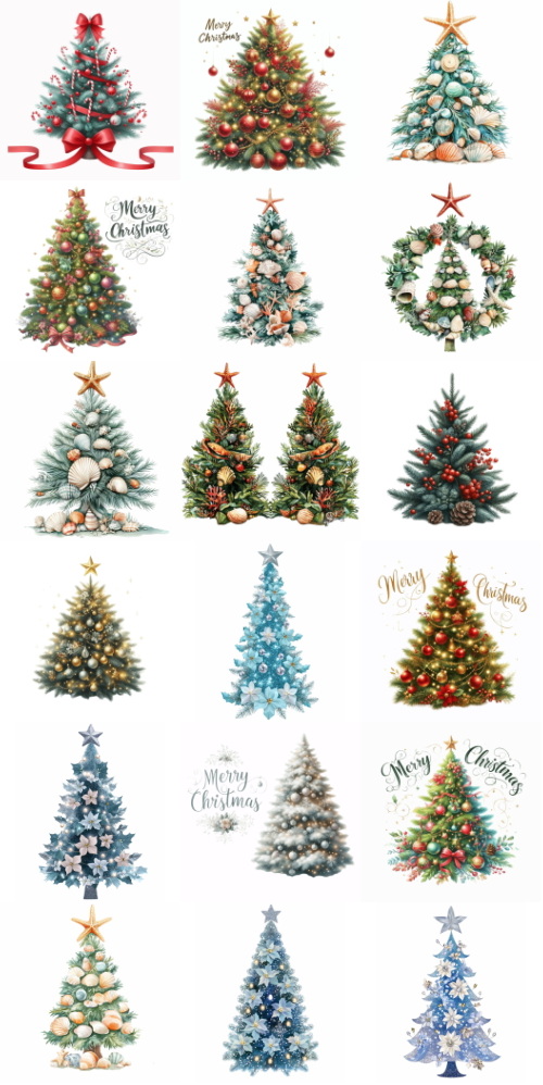 Christmas Tree Pretty Illustrations #16, 72xPNG Christmas Tree Pretty Illustrations #16, 72xPNG