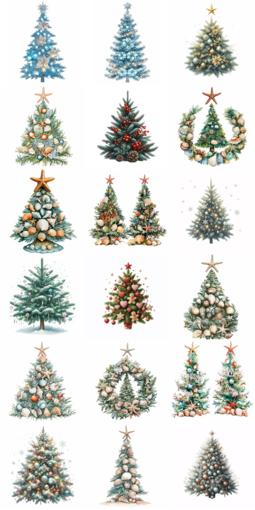 Christmas Tree Pretty Illustrations #16, 72xPNG Christmas Tree Pretty Illustrations #16, 72xPNG