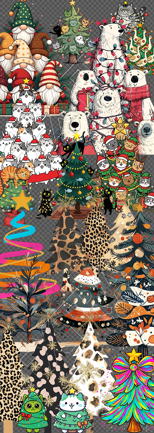 Christmas Tree Pretty Illustrations #17, 85xPNG Christmas Tree Pretty Illustrations #17, 85xPNG