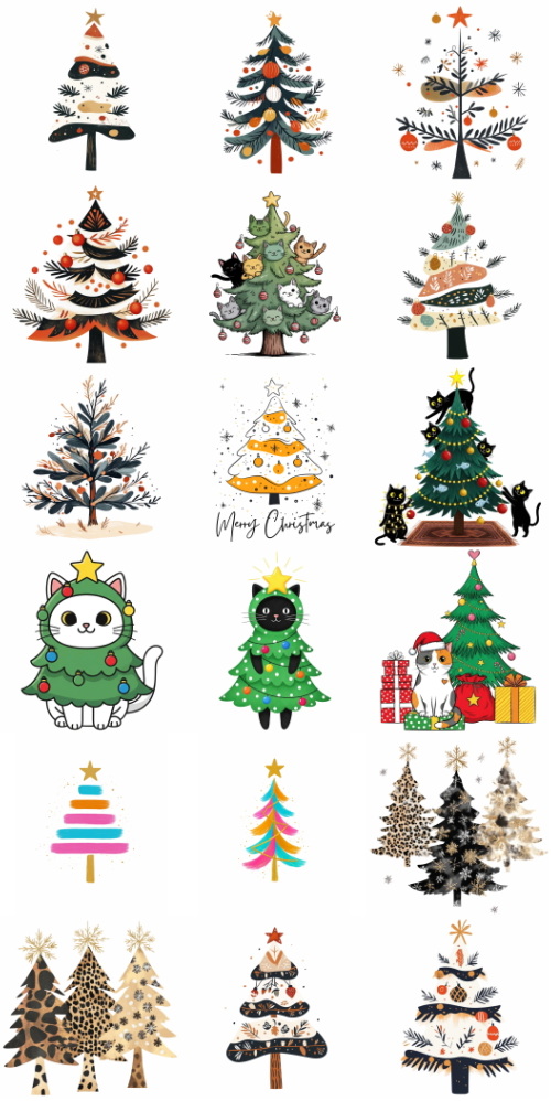 Christmas Tree Pretty Illustrations #17, 85xPNG Christmas Tree Pretty Illustrations #17, 85xPNG
