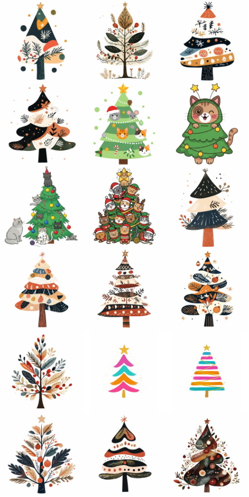 Christmas Tree Pretty Illustrations #17, 85xPNG Christmas Tree Pretty Illustrations #17, 85xPNG