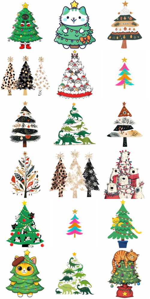 Christmas Tree Pretty Illustrations #17, 85xPNG Christmas Tree Pretty Illustrations #17, 85xPNG