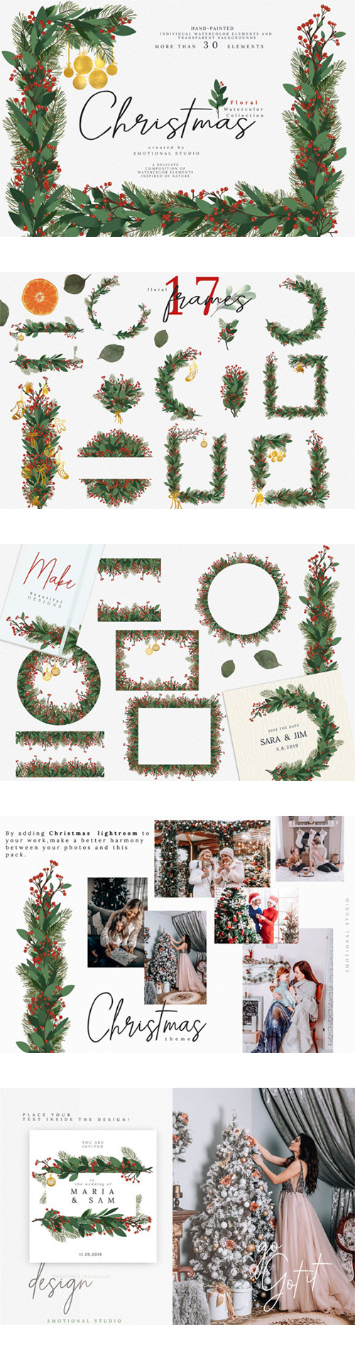 Christmas Watercolor Floral Frames 2194644 Christmas Watercolor Floral Frames 2194644