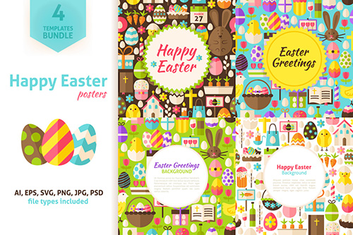 Happy Easter Vector Posters 586724 Happy Easter Vector Posters 586724