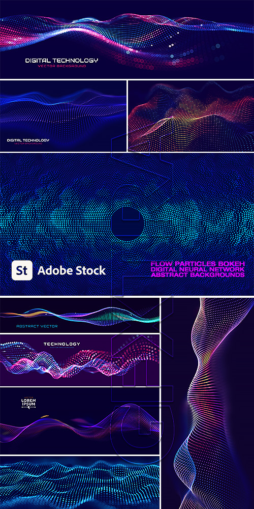 Flow Particles Bokeh, Digital Neural Network Abstracts 26xAI Flow Particles Bokeh, Digital Neural Network Abstracts 26xAI