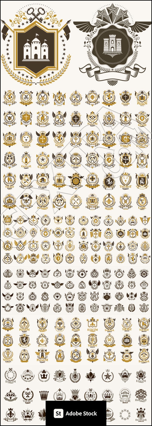 Heraldic Emblem Sets 25xAI Heraldic Emblem Sets 25xAI