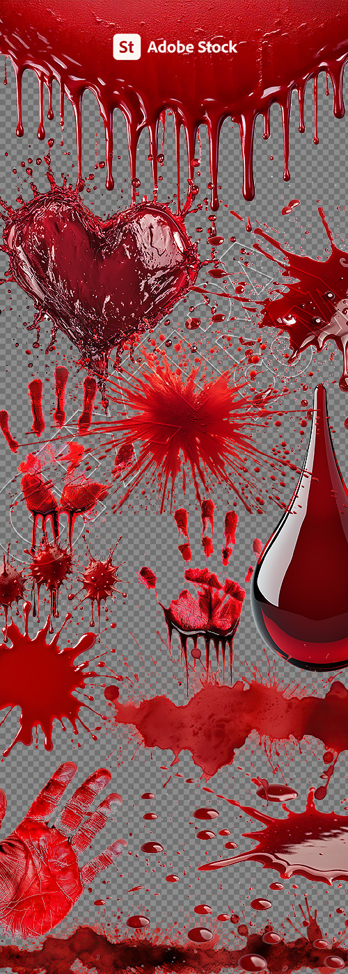 Blood Splashes on Transparent Backgrounds 24xPNG Blood Splashes on Transparent Backgrounds 24xPNG