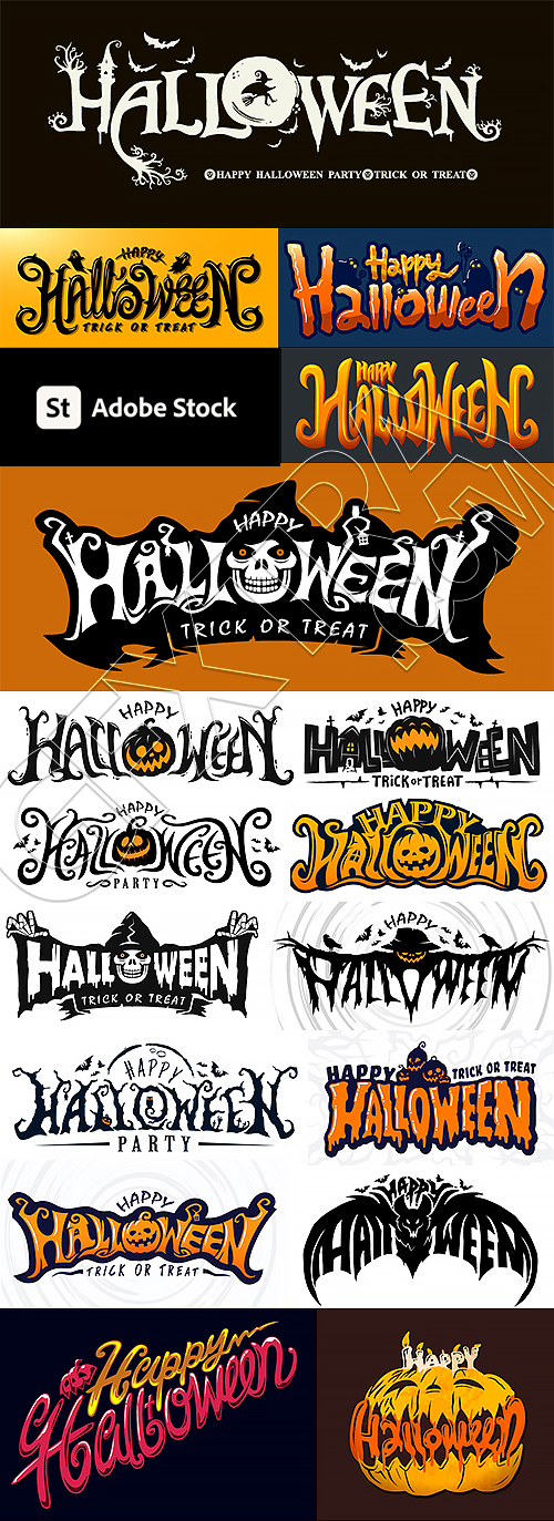 Happy Halloween Banners, Logos & Stickers 35xAI Happy Halloween Banners, Logos & Stickers 35xAI