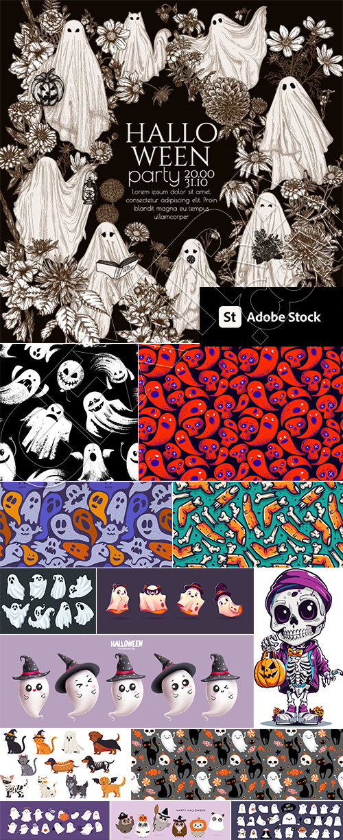 Funny Halloween Characters & Patterns 25xAI Funny Halloween Characters & Patterns 25xAI