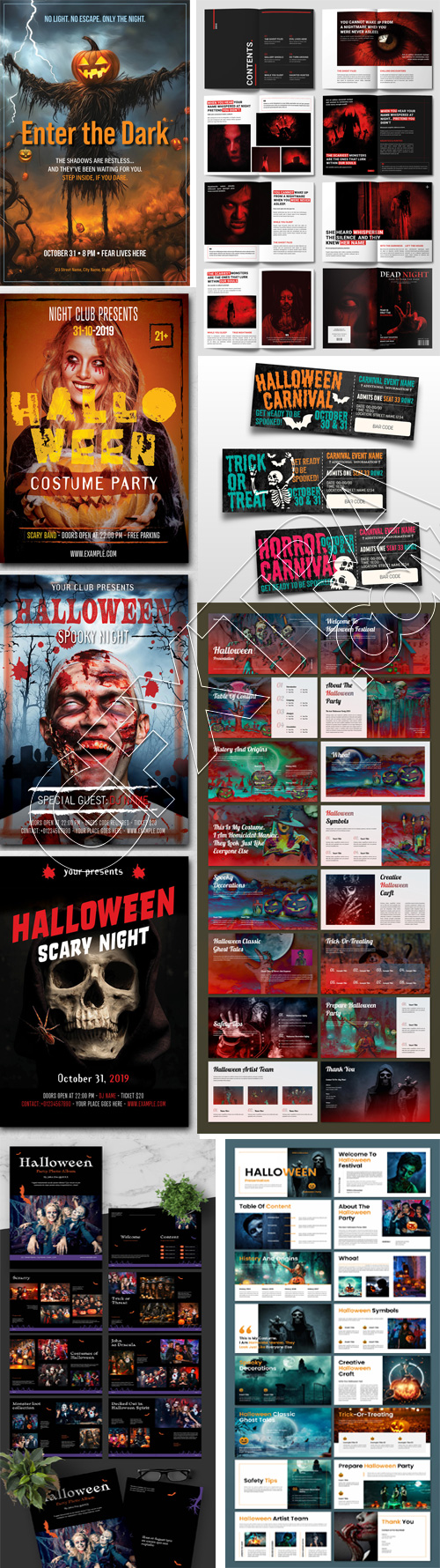 Halloween InDesign Templates 10xINDT Halloween InDesign Templates 10xINDT