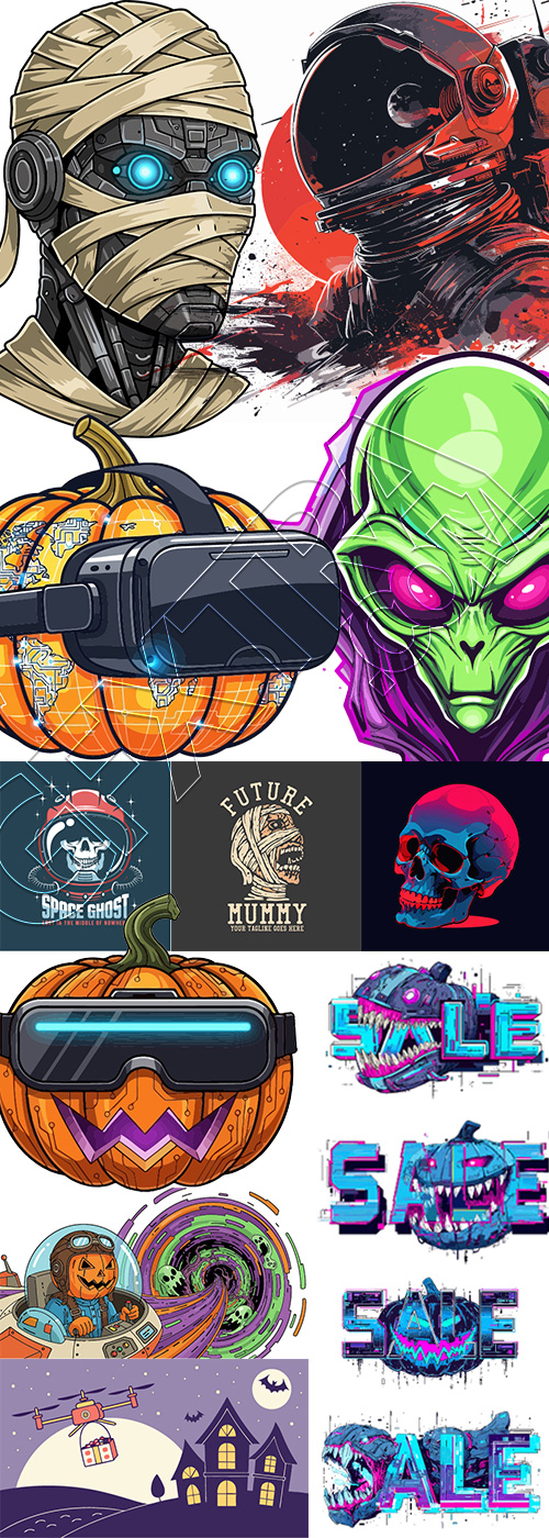 Halloween Futuristic Toons 25xAI Halloween Futuristic Toons 25xAI