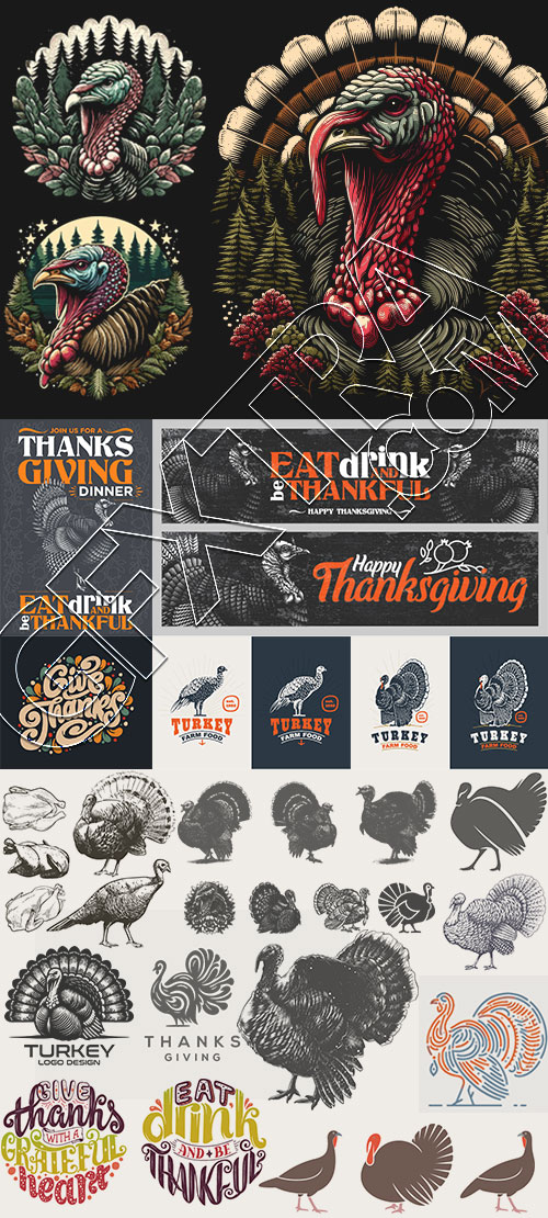 Thanksgiving Vector Design Elements 16xAI Thanksgiving Vector Design Elements 16xAI