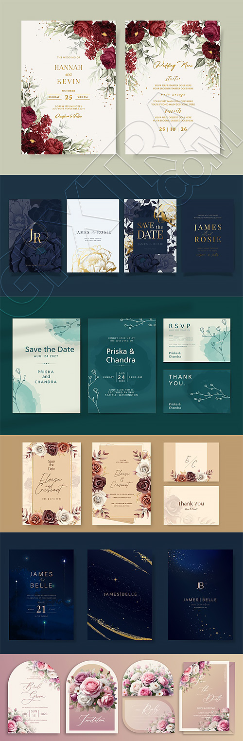 Invitation & Wedding Card Templates #2, 41xAI Invitation & Wedding Card Templates #2, 41xAI