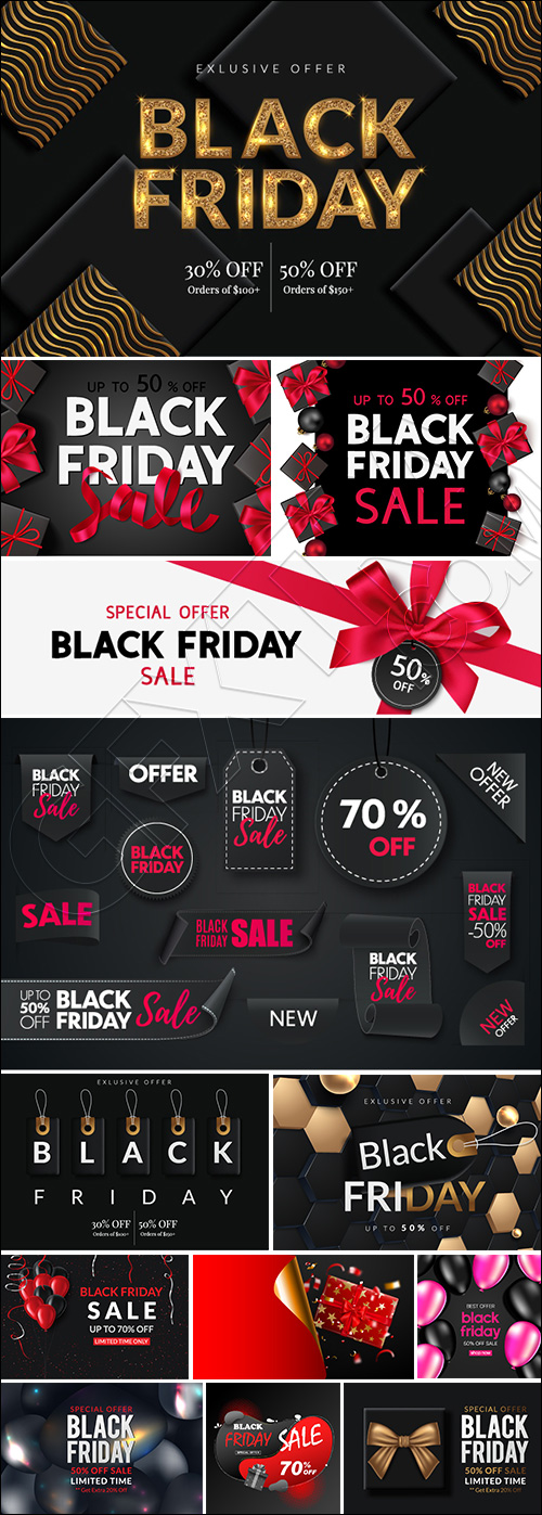 Black Friday Sale Backgrounds, Banners, Labels Collection 82xAI Black Friday Sale Backgrounds, Banners, Labels Collection 82xAI
