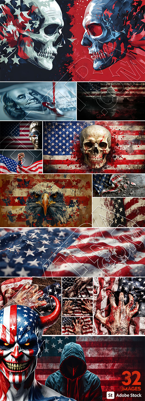 Bloody American Flags - Hero or Invader 32 Images Bloody American Flags - Hero or Invader 32 Images