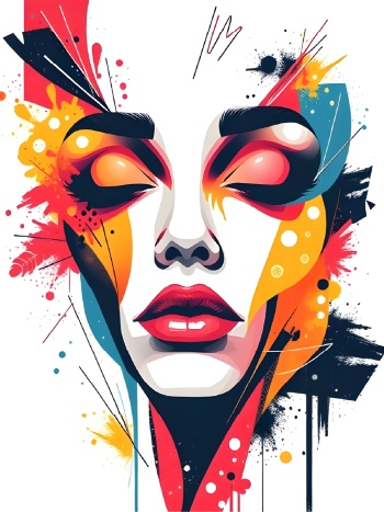 T-Shirt Design Fascinating Faces #3, 25xAI T-Shirt Design Fascinating Faces #3, 25xAI