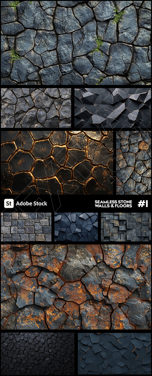 Seamless Stones Walls & Floors #1, 25xJPEG Seamless Stones Walls & Floors #1, 25xJPEG