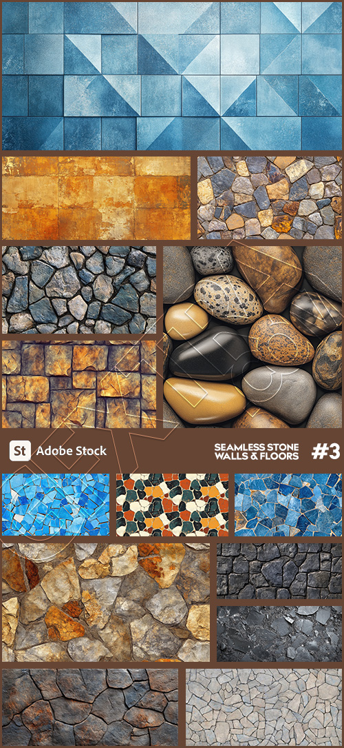 Seamless Stones Walls & Floors #3, 25xJPEG Seamless Stones Walls & Floors #3, 25xJPEG