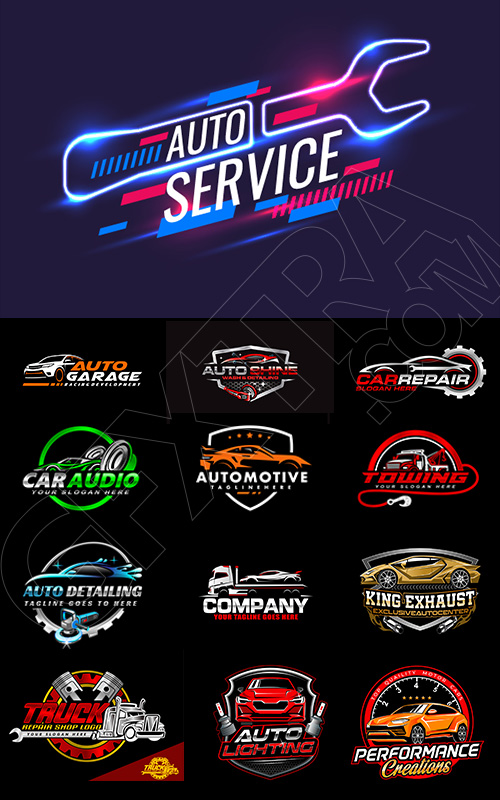 Auto Service Logos 34xAI Auto Service Logos 34xAI