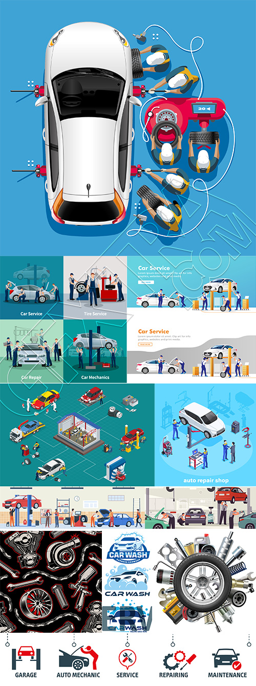 Auto Service Design Elements & Logos 25xAI Auto Service Design Elements & Logos 25xAI