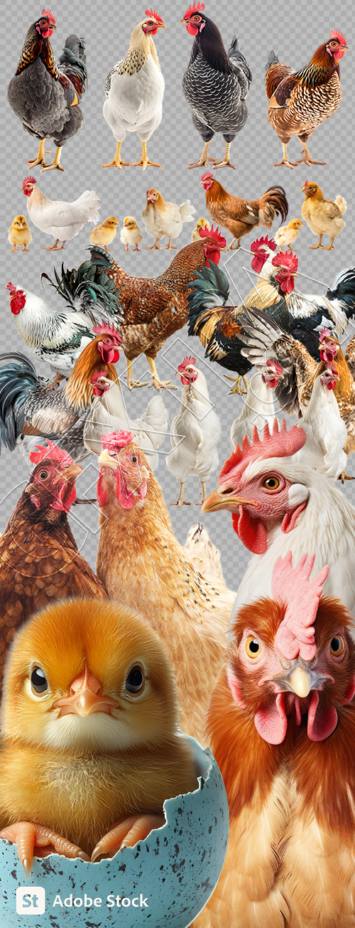 VILLAGE PNG CHICKENS #1, 32xPNG VILLAGE PNG CHICKENS #1, 32xPNG