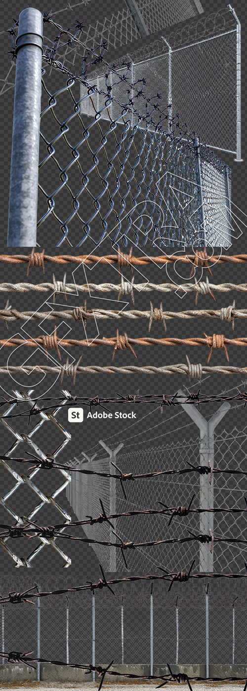 Chain Link Fence with Barbed Wire Transparent 25 AI, PNG Chain Link Fence with Barbed Wire Transparent 25 AI, PNG