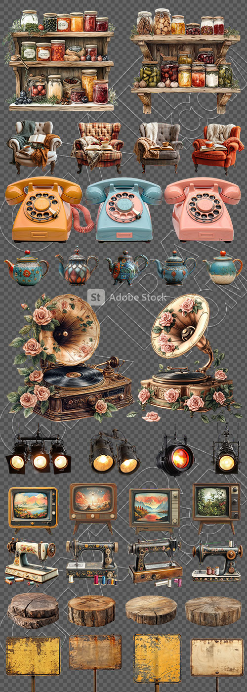 Vintage Objects #2, 20xPNG Vintage Objects #2, 20xPNG