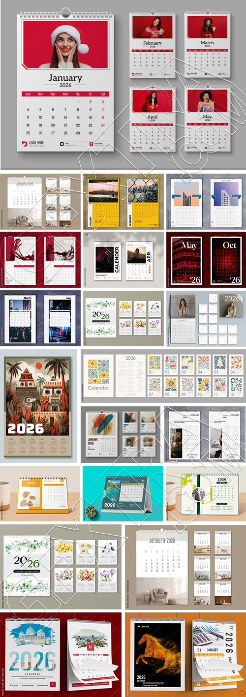 New Year 2026 Calendar Templates 29xINDT, 9xAIT New Year 2026 Calendar Templates 29xINDT, 9xAIT