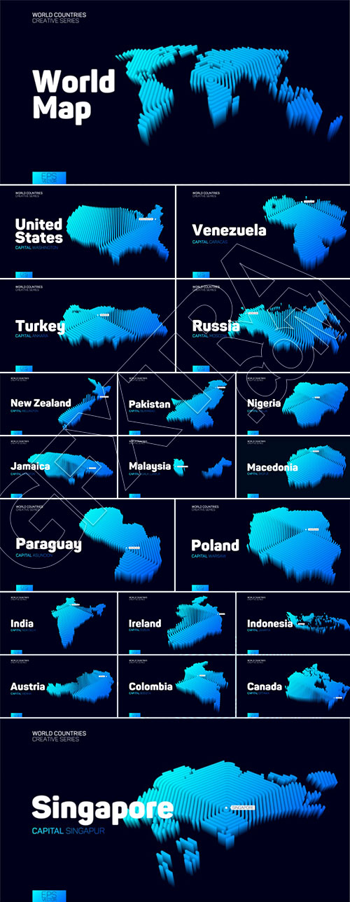 Abstract Isometric Maps of Counties with Hexagon Lines 92xAI Abstract Isometric Maps of Counties with Hexagon Lines 92xAI