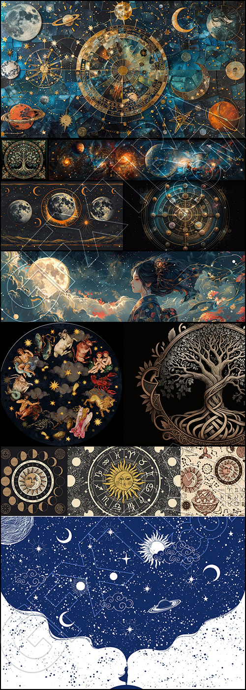 Astrology, Cosmos, Solar System, Horoscope Mystical Collection 24xAI Astrology, Cosmos, Solar System, Horoscope Mystical Collection 24xAI