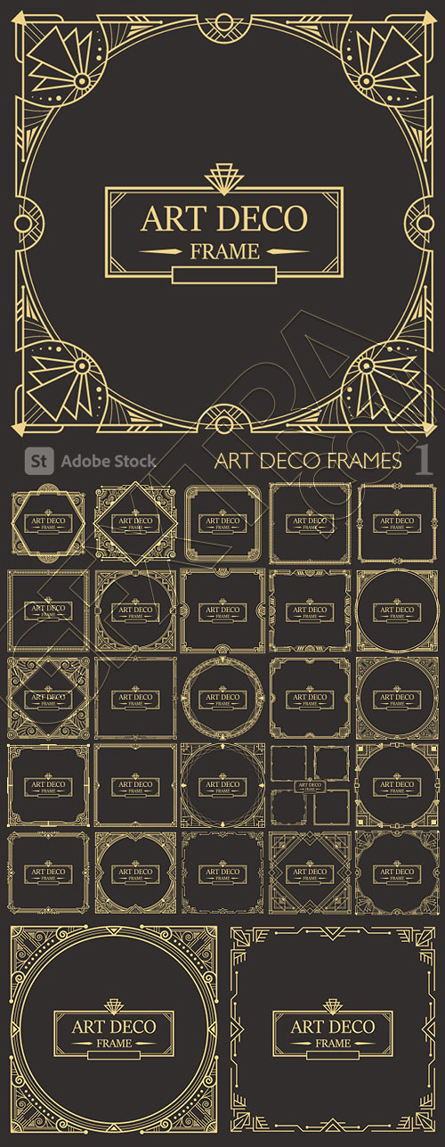 Art Deco Frames #1, 25xAI Art Deco Frames #1, 25xAI