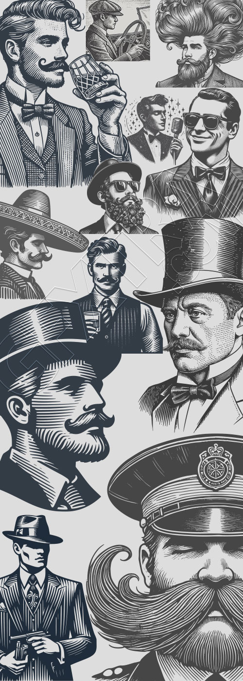Vintage Engraving Style Gentleman 29xAI Vintage Engraving Style Gentleman 29xAI