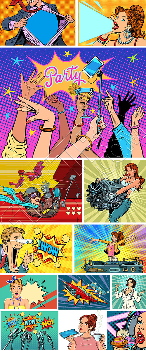 Retro 1950's Vector Templates 35xAI Retro 1950's Vector Templates 35xAI