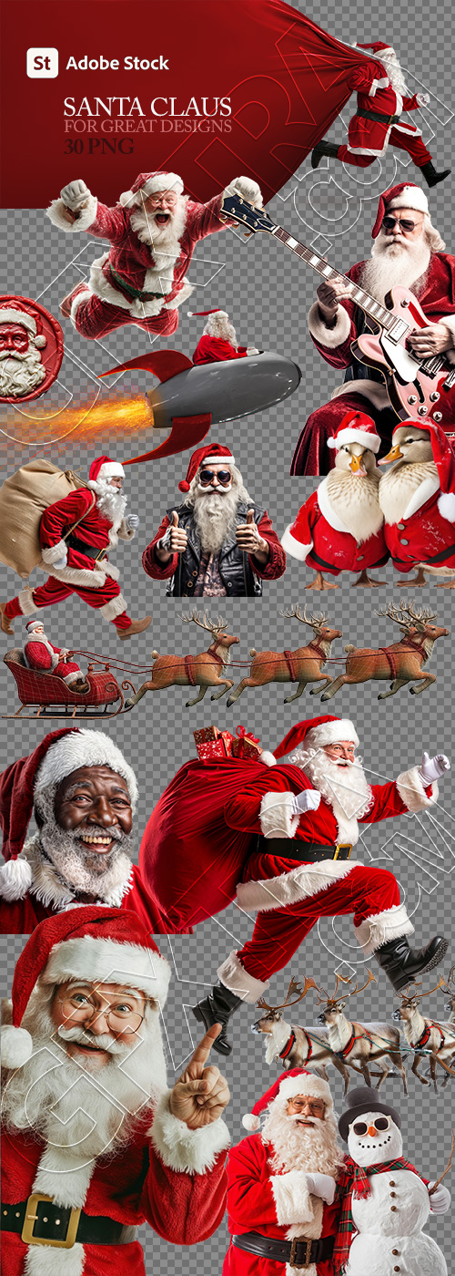 Santa Claus for Great Designs 30xPNG Santa Claus for Great Designs 30xPNG