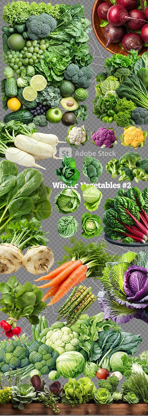 Winter Vegetables #2, 39xPNG Winter Vegetables #2, 39xPNG