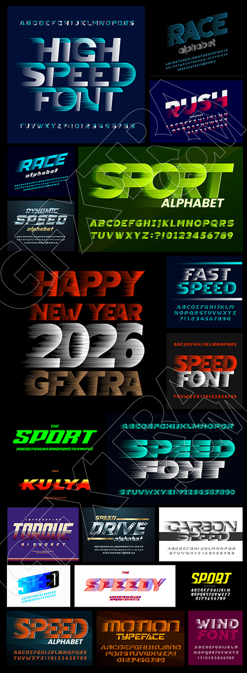 Fast Motion Effected Alphabets & Numbers 31xAI Fast Motion Effected Alphabets & Numbers 31xAI